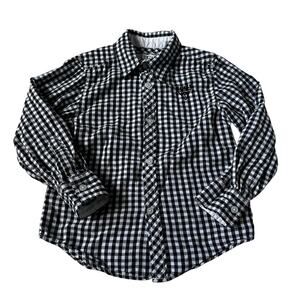 Guess Black/White Checked Collared Button Up Shirt Boy's Size Medium (5-6)  4-12